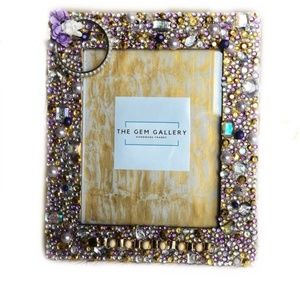 Handmade Lavender Jeweled Frame with Jewelry